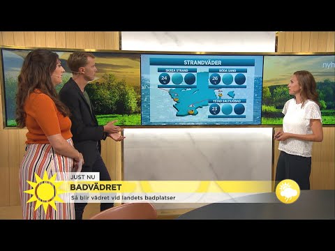 Så blir vädret vid landets badplatser - Nyhetsmorgon (TV4)