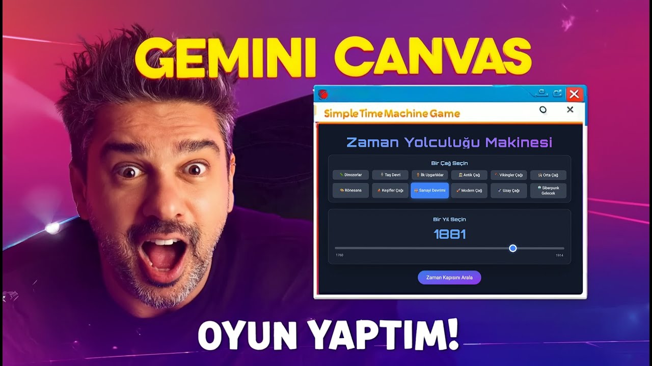 Kod Yazmadan Etkileşimli Oyun Tasarladım! (Gemini Canvas)