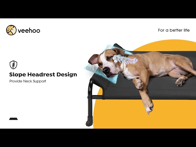 Veehoo Elevated Dog Bed with Slope Headrest