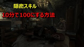 【Skyrim】スカイリム　隠密スキルを10分で簡単に100にする方法 (スキル上げ)