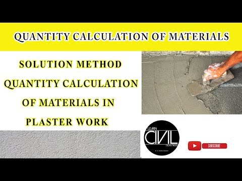 Quantity Calculation of Materials in Plastering Work | Solution Method | QSC - [HINDI]