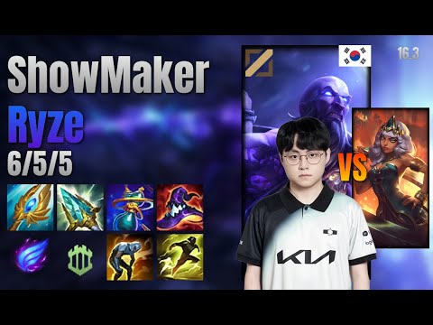 ShowMaker Mid Ryze vs Qiyana lol KR solo rank Full Game 16.3 | 쇼메이커 라이즈 vs 키아나
