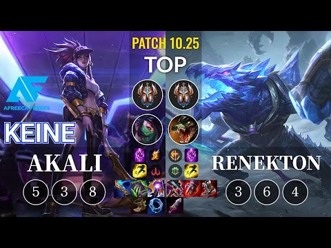 AF Keine Akali vs Renekton Top - KR Patch 10.25