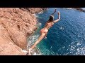 Carla Underwater Jumping And Swimming In Red Rocks With Lola