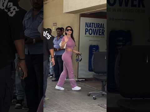 #norafatehi slays with style in a #casualoutfit #shorts #mumbai
