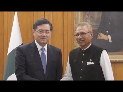 Pakistani President Arif Alvi meets Chinese FM Qin Gang in Islamabad