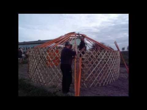 Aufbau original mongolische Jurte ,ein toller Tag mit viel Spass und tollen Helfern