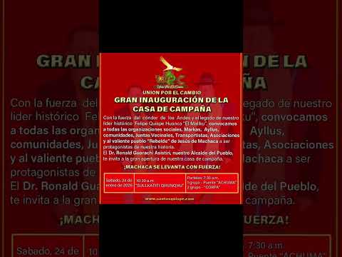 🔴 GRAN INAUGURACIÓN DE LA CASA DE CAMPAÑA Jesús de Machaca
