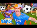 Blippi Vs Meekah Trick Shot Soccer Challenge