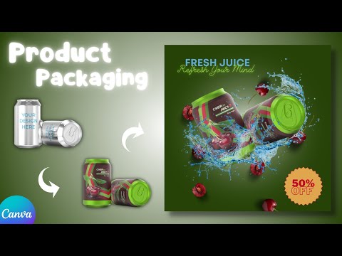 Product Label Design Advertisement Poster in Canva Beverage Branding Tutorial