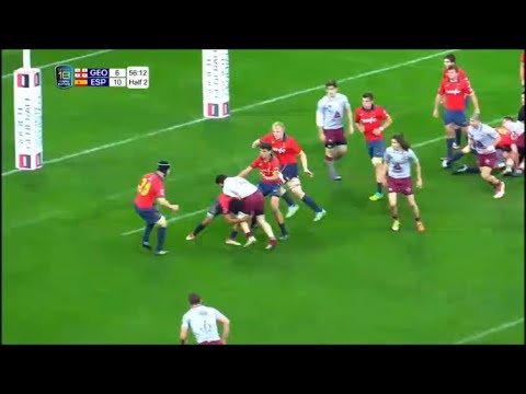 Ike Irusta chopping tackles vs Georgia U18 2019