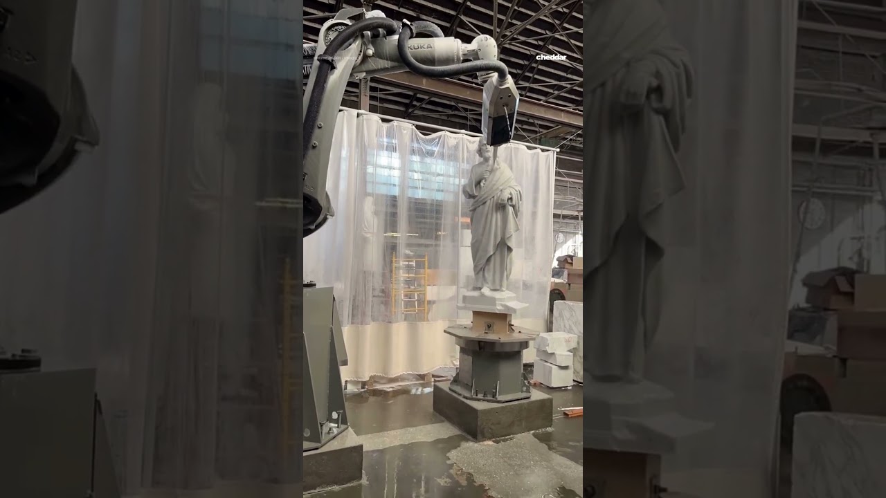 AI robots carve Renaissance-style marble sculptures