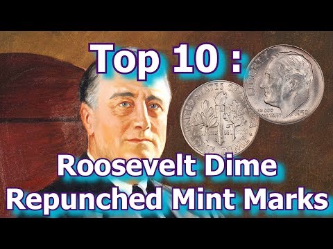 Top 10 Roosevelt Dime Repunched Mint Mark Varieties To Look For, Dimes Worth Money