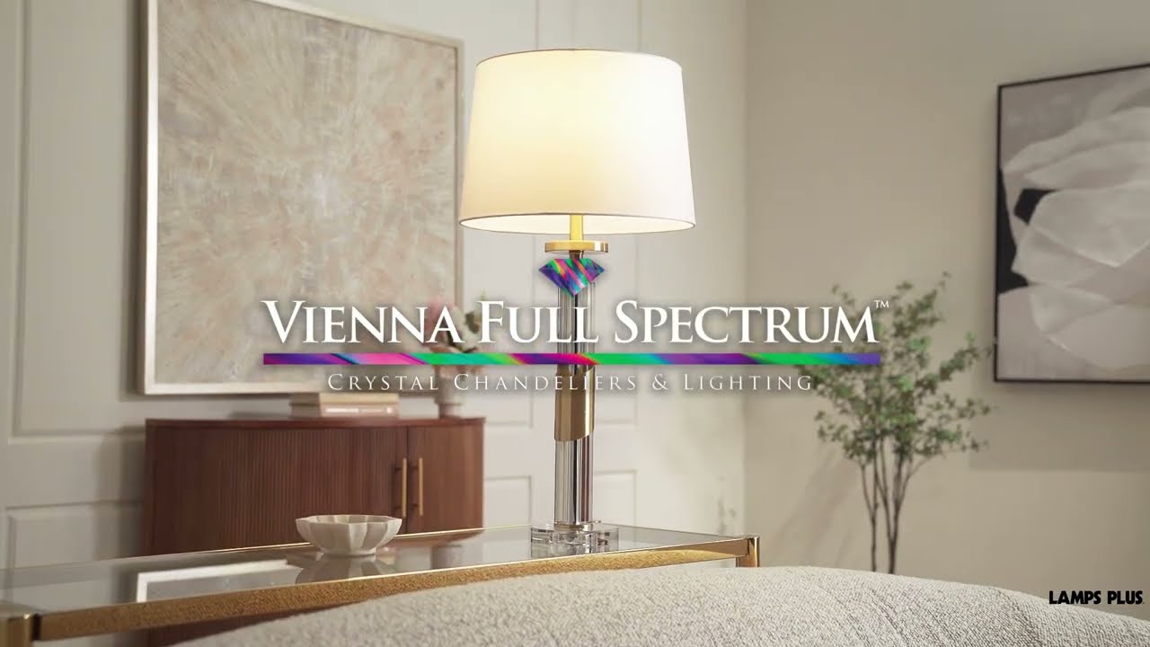 Video 1 Watch A Video About the Alfred Soft Brass and Crystal Column Table Lamp