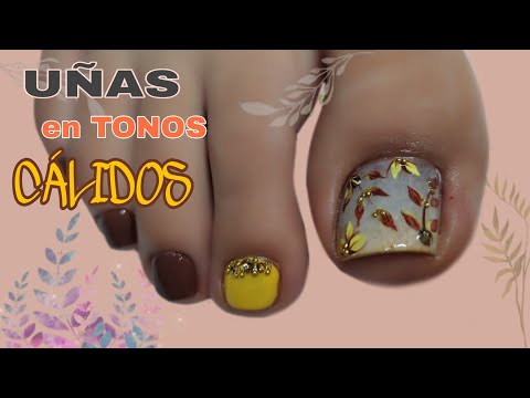 Diseño de UÑAS en tonos CÁLIDOS #uñasdecoradas #decoraciondeuñasfacil #nailart #nailarttutorial 😍