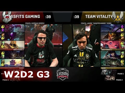 Misfits vs Vitality | Week 2 Day 2 of S8 EU LCS Spring 2018 | MSF vs VIT W2D2 G3