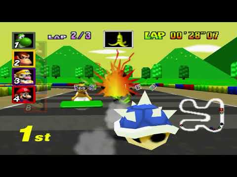 Mario Kart 64 Amped Up v2.96A Flower Cup Mirror