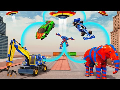Robot gameplay video 2021 | Excavator robot car game video | Robot  transformer android game