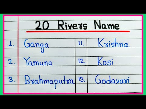 20 Rivers name in English || 20 Rivers name of India || The Major Rivers in India || Rivers name