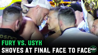 Tyson Fury SHOVES Oleksander Usyk at Final Face To Face