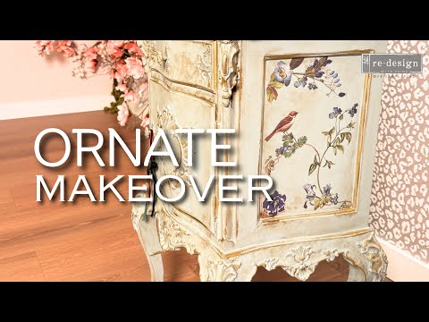 Vintage Side Table Makeover with Decor Transfers & Gold Details-What A Transformation!