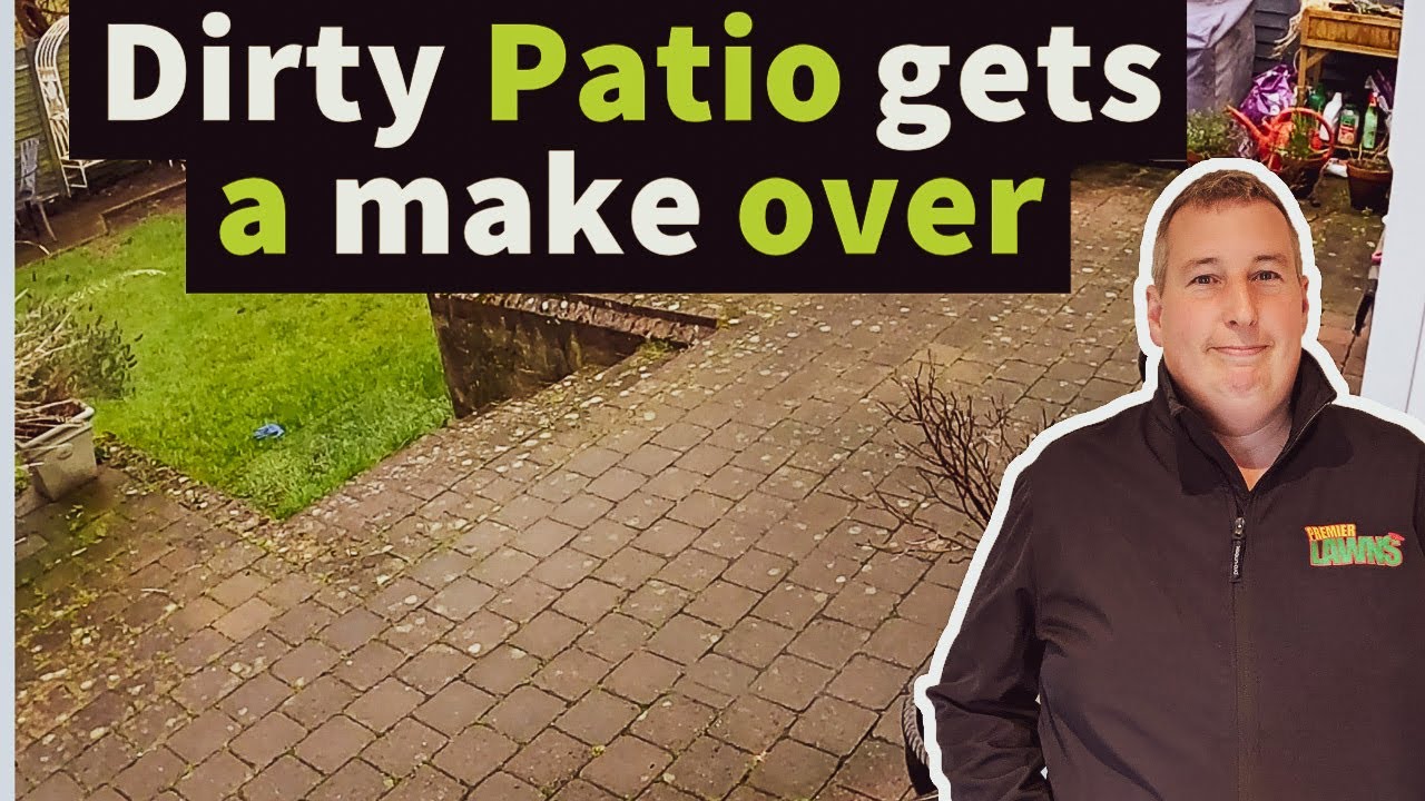 Cleaning a small block paved patio - a great winter job