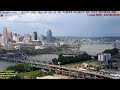 Cincinnati Skyline Ohio River Brent Spence Bridge Livestream From Covington Kentucky