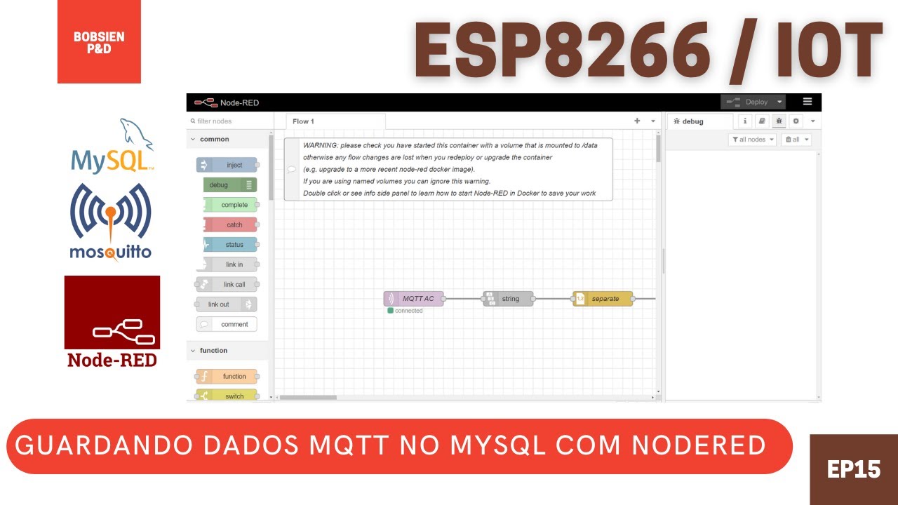 Guardando informações do MQTT no MySQL com NodeRed