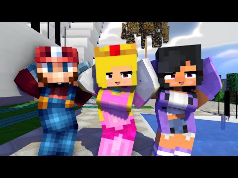CHICKEN WING FIRST MEET PRETTY PRINCESS PEACH, MARIO AND APHMAU - MINECRAFT ANIMATION #shorts