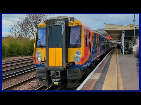 SWR Class 458 Arrives At Raynes Park On The 9th Of March 2024