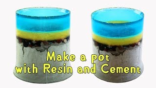 Make a resin flowerpot. DIY colored cement flowerpot 🌹