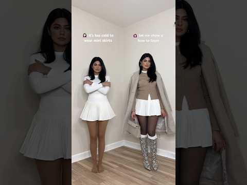Styling mini skirt for winter ❄️ | #fashionhacks #fashion #style #styletips #outfitideas #short