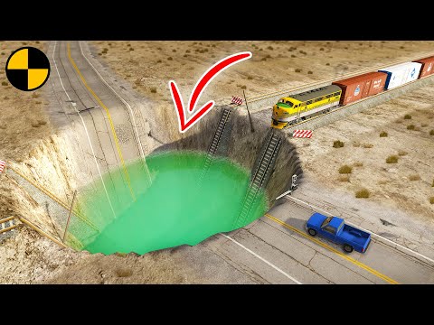 Cars vs Huge Pit 😱 BeamNG Drive