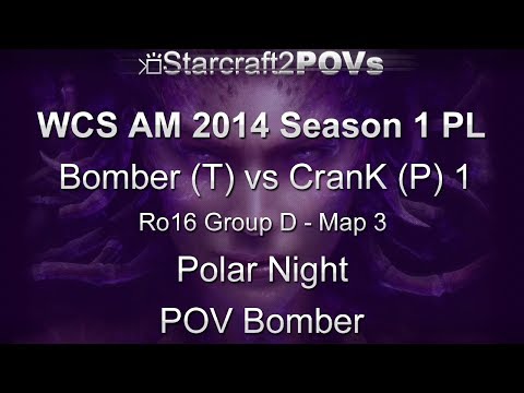 SC2 HotS - WCS AM 2014 S1 PL - Bomber vs CranK 1 - Ro16 Group D - Map 3 - Polar Night - Bomber