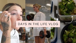 Days in the life VLOG ~ doing my own lashes, meal prep, full pull day, work, studying