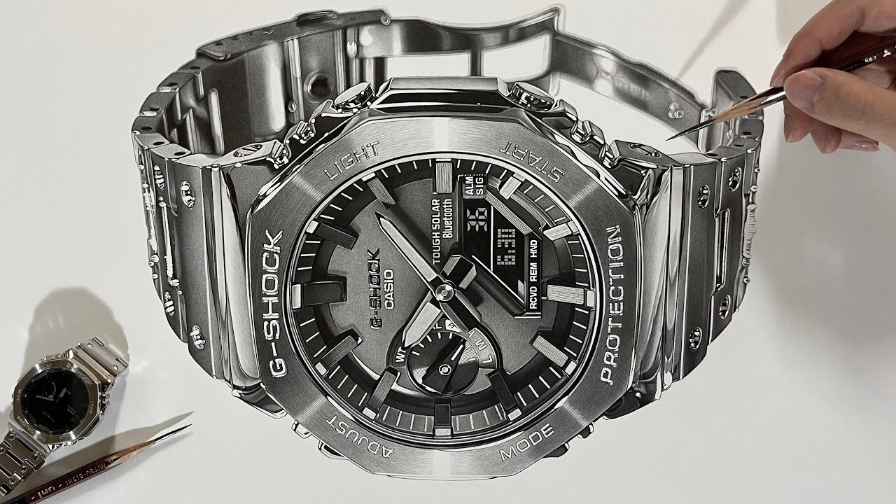 鉛筆画 G-SHOCKの腕時計 描いてみた 2 / Pencil Drawing a G-SHOCK Watch