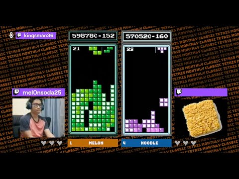 SEMIFINALS: Mel0nsoda vs Noodle – Classic Tetris Monthly Challengers December 2021 [5/7]