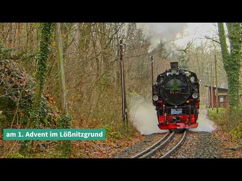 Dampfzug im Lößnitzgrund rollt pünktlich - sogar am 1. Advent !