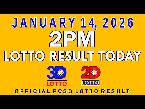 2pm Lotto Result Today Swertres Ez2 PCSO January 14 2026