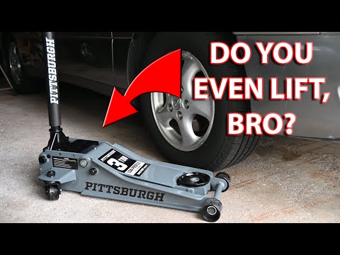 Pittsburgh 3-Ton Low-Profile Floor Jack in Slate Gray