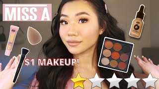 FULL FACE OF $1 MAKEUP!!! HIT OR MISS? Ft. Shopmissa