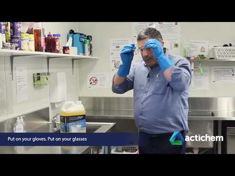 How to use Actichem's Tile & Grout Power — a super-strength tile, grout and hard surface cleaner.