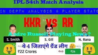 KKR vs RR Dream11 Team Prediction | KKR vs RR Today Dream11 Team | IPL 54th Match Prediction