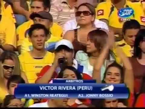 Eliminatorias Mundial 2010: Colombia 2-4 Chile (10/10/2009). Narración en español.