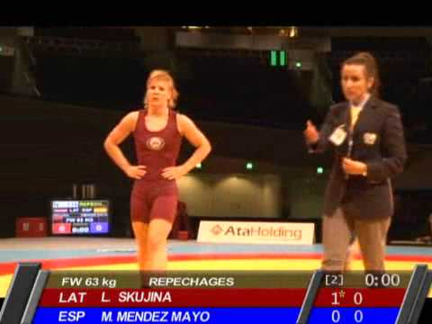 European wrestling championships 2011. Laura Skujina LAT - Teresa Mendez ESP 63 kg