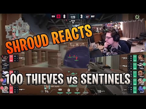 SHROUD REACTS TO SENTINELS VS 100T | Champions Tour NA MASTERS | TENZ IS ON FIRE |