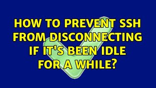 How to prevent SSH from disconnecting if it