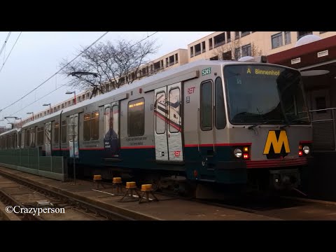 RET Metro type T aankomst bij Prinsenlaan Rotterdam naar Binnenhof