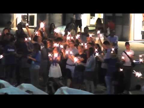 Action mob degli studenti dell'Università per Stranieri di Perugia