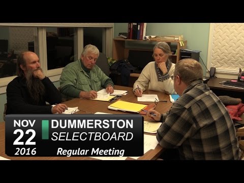 Dummerston Selectboard Mtg 11/22/16